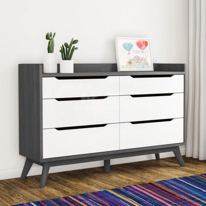 Modern Mid-Century 6-Drawer Dresser - Image 3