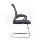 NHF-120V-BK Visitor Office Chair, Breathable Mesh Backrest, Padded Seat, Chrome Sled Base - Image 4