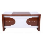 NHF-12879 Office Desk 120 × 70 × 75 cm Wooden Computer Study Table with Lockable Drawers & Cable Management for Home and Office - Image 2