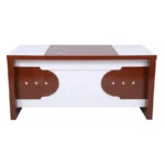 NHF-14879 Office Table W140 × L70 × H75 cm Wooden Office Table with Lockable Drawers, Storage Cabinet & Cable Management for Home and Office - Image 2