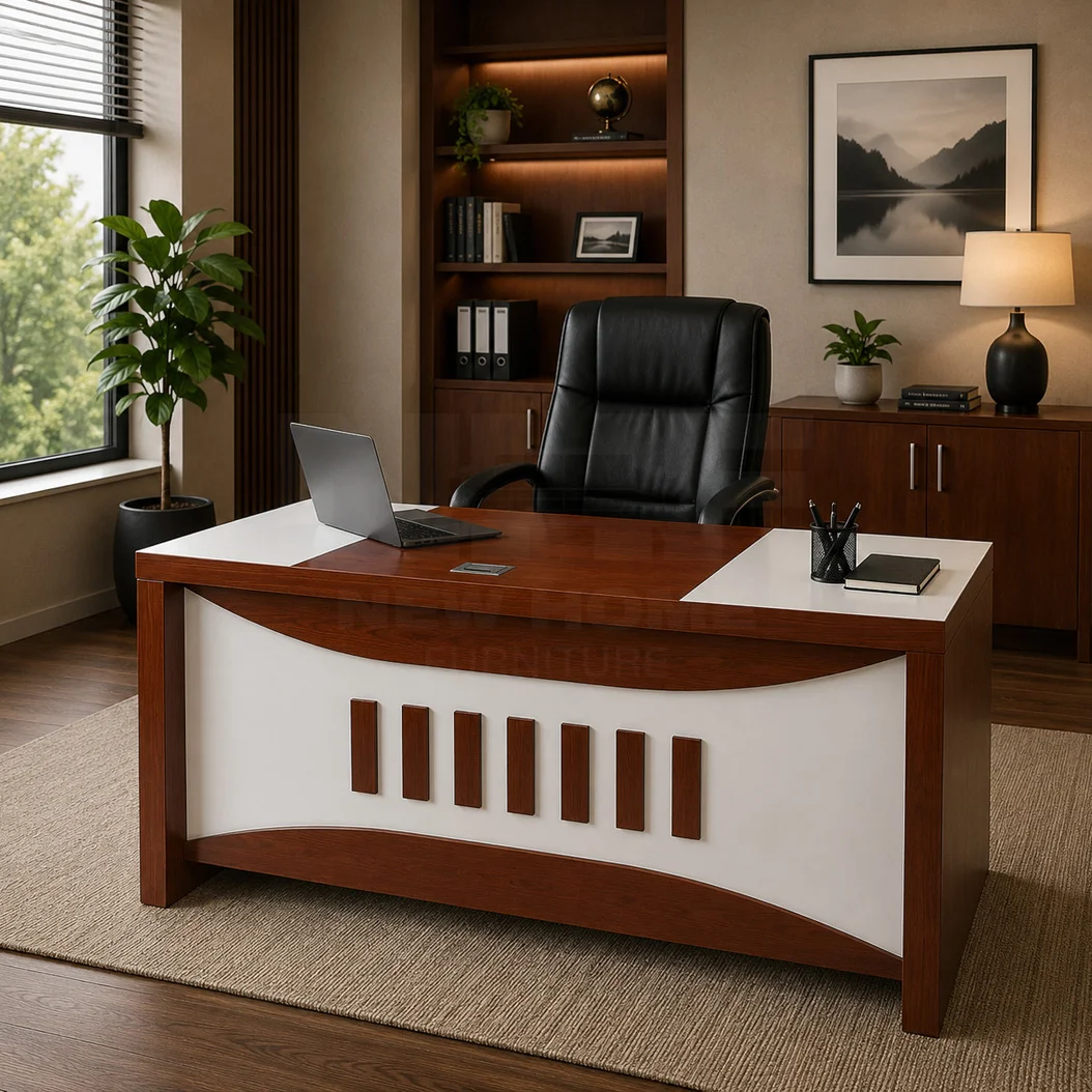 14882 Mockup copy NHF-14882 Office Table W140 × D70 × H75 cm Office Table with Lockable Drawers, Storage Cabinet & Cable Management for Home and Office - Image 1