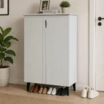 NHF-405 2-Door Shoe Rack Cabinet H90 x L60 x W33 cm, 4 Shelves, Spacious Shoe Storage Cupboard for Entryway, Bedroom & Home
