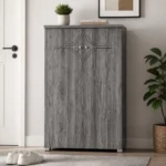 NHF-413 2-Door Shoe Cabinet H124 x L80 x W40 cm, 6 Shelves Shoe Storage Cabinet for Entryway and Home - Image 4