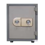NHF-50-KL Steel Security Safe Beige-Gold.H45xW34.3xD36.8 ,with Dual Key Lock, Compact Fire‑Resistant Safe for Home & Office. - Image 2