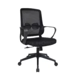 NHF-1021 Ergonomic Mesh Office Chair, Black, Adjustable Height with Armrests & Smooth-Rolling Wheels, Comfortable Task Chair for Home, Office & Workspaces. - Image 6