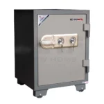 NHF-125-KL Steel Security Safe Beige-Gold, H66.5xW48xD49 cm, Fireproof, with Dual Key Lock, for Home & Office - Image 3