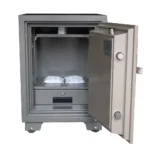 NHF-125-KL Steel Security Safe Beige-Gold, H66.5xW48xD49 cm, Fireproof, with Dual Key Lock, for Home & Office - Image 5