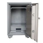NHF-150-KL Steel Security Safe Beige-Gold, H76.5xW50xD49.5 cm, Fireproof, with Dual Key Lock, for Home & Office - Image 4