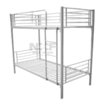 NHF-888-GR Steel Bunk Bed 190 x 100 x 170 cm, Heavy-Duty Metal Frame, Built-in Ladder & Safety Guard Rails, Space-Saving Double Deck Bed - Image 3
