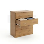 NHF-CD 4 Wooden Chest H90 x W80 x L40 cm 4 Drawer Storage Cabinet Bedroom Dresser - Image 4