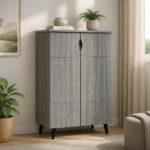 NHF-405 2-Door Shoe Rack Cabinet H90 x L60 x W33 cm, 4 Shelves, Spacious Shoe Storage Cupboard for Entryway, Bedroom & Home - Image 2