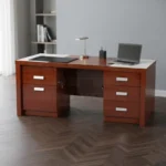 NHF-14862 Office Table W140×D70×H75 cm Wooden Office Desk Computer Workstation for Home & Office