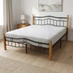 NHF-7888 Wood & Steel Bed Frame with 40 cm Under-Bed Storage Strong Durable Modern Bedroom Bed for Home and Apartment - Image 5