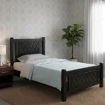 NHF-90 Wooden Bed Frame for Bedroom, Size H97 × W98 × L201 cm, Modern Strong & Durable Bed Base with Sturdy Mattress Support, Ideal for Home & Apartment - Image 2