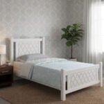 NHF-90 Wooden Bed Frame for Bedroom, Size H97 × W98 × L201 cm, Modern Strong & Durable Bed Base with Sturdy Mattress Support, Ideal for Home & Apartment